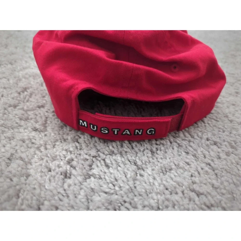 Ford Mustang Baseball‎ Cap Mens OS Checkered Flag Tri-Bar Logo Hook & Loop